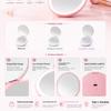 LED Foldable Makeup Mirror 2X Magnification USB Type-C Rechargeable Compact Mirror with Light Portable Travel Cosmetic Mirror for Women
