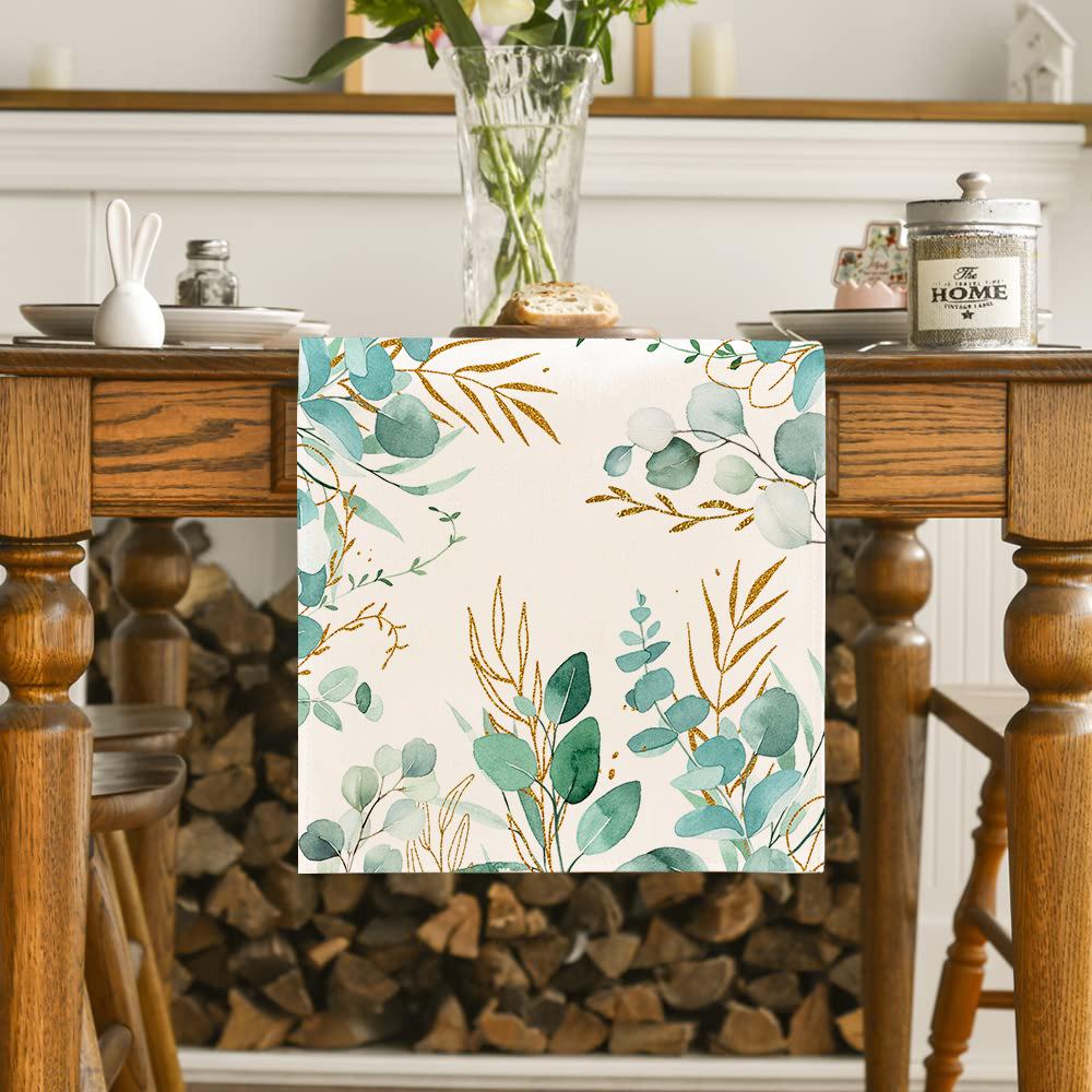 Hydrangea Butterfly Linen Table Runner - Colorful Floral Decor for Kitchen, Dining, or Party