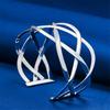 925 Sterling Silver Exquisite Cross Hollow Opening Bracelet for Women's Fashion Parties, Jewelry, Wedding Accessories
