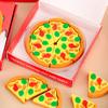 7Pcs/Box Creative Box Pizza Shape Eraser Set Creative Cute Rubber Erasers Gift Kids Kawaii School Office Stationery