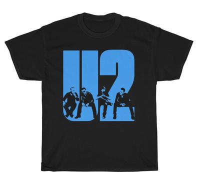 U2 Band Herren 100% Baumwolle T-Shirt Herren T-Shirts Oberteil Schwarzes Kurzarm S-5XL 2F551
