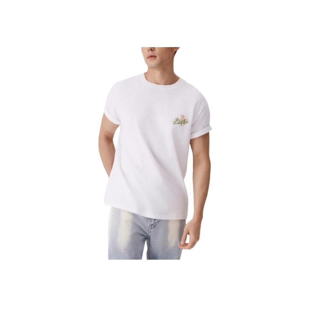 Levis Loose Casual Versatile Soft Comfortable Ribbed Round Neck Short Sleeve T-Shirt Men Tops 003LB-0000