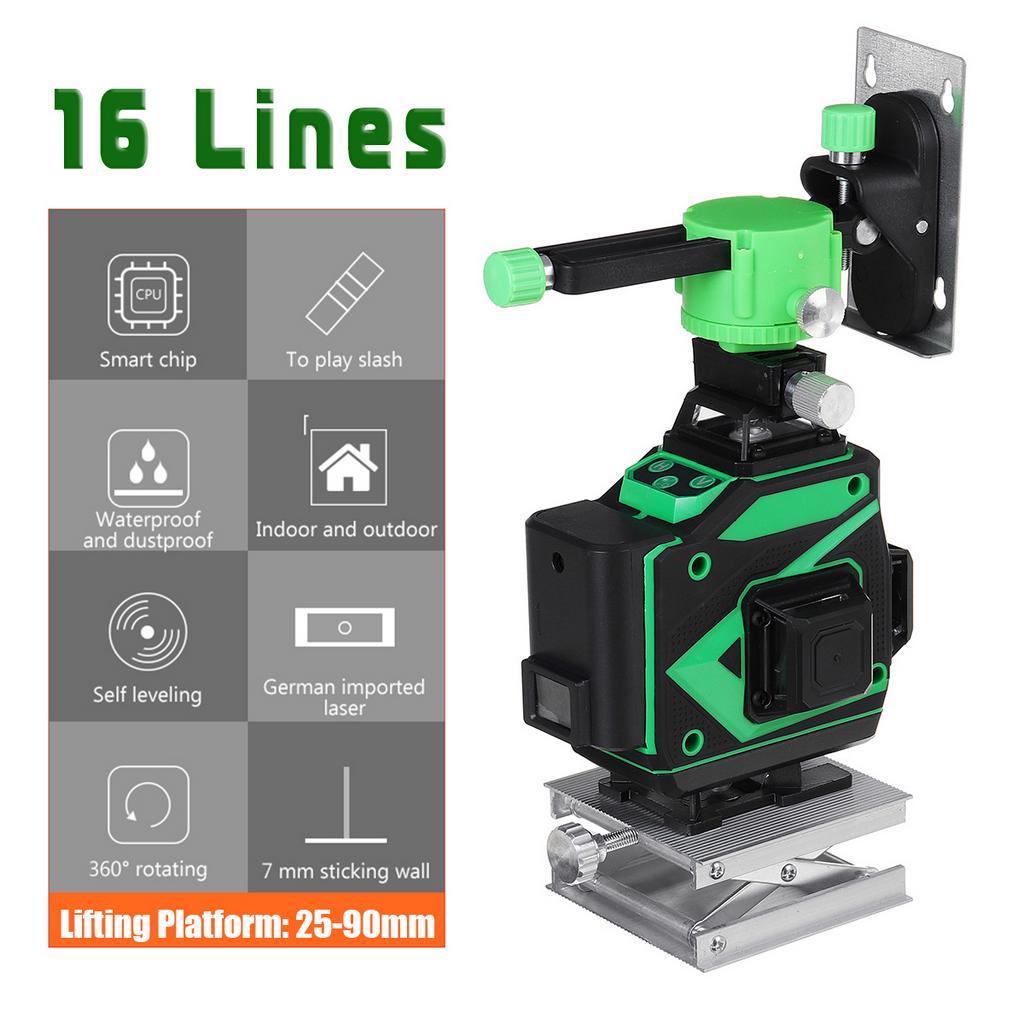 12/16 Lines Laser Level 4D Green Light Self-Leveling 360 Horizontal&Vertical Hanging Wall For Floor Wall Powerful Laser level 6000mAh