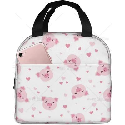 Cute Animal Pig  Insulated Lunch Bag for Men Women, Reusable Portable Lunch Box Container for Work Office Travel