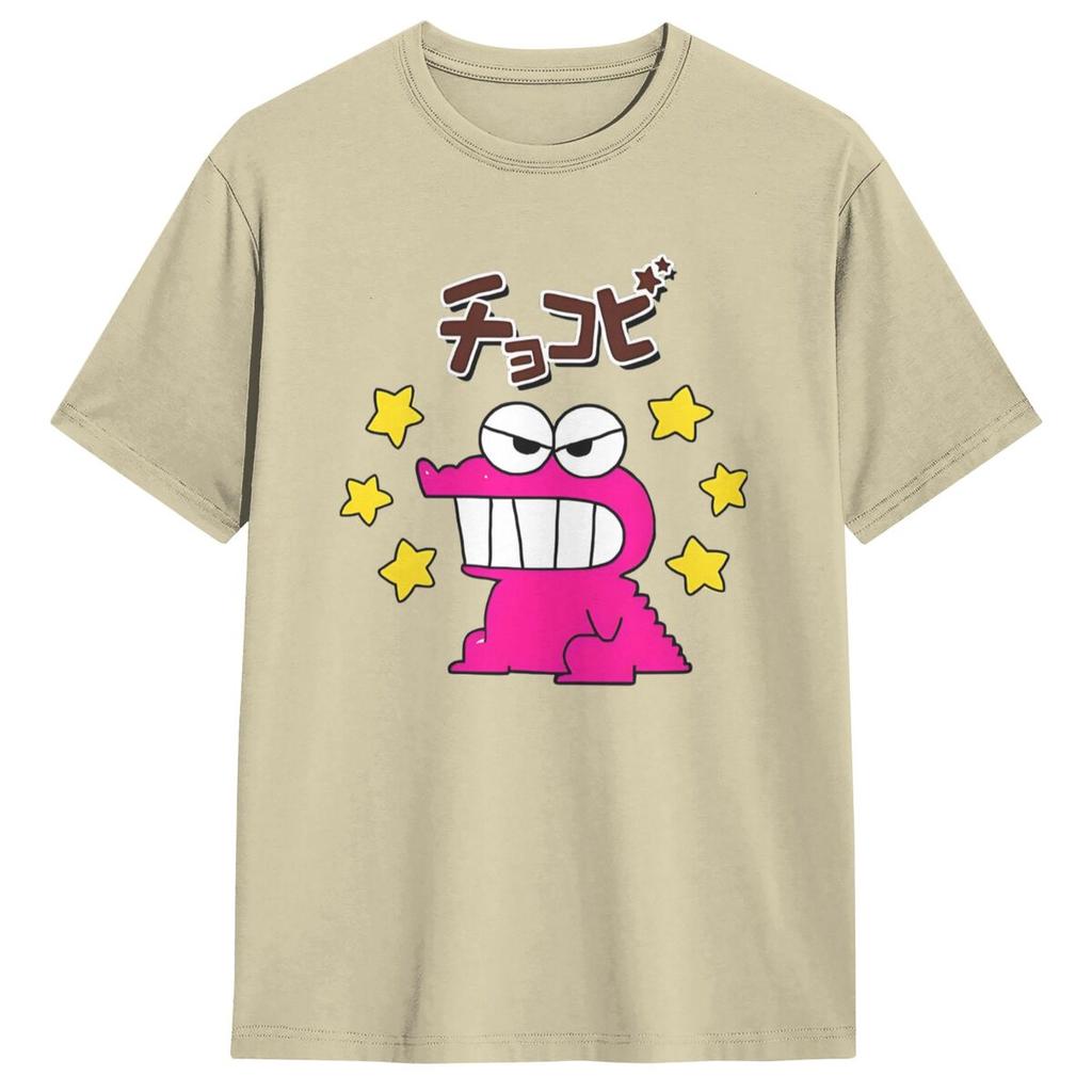 Crayon Shin Chan Crocodile Dinosaur Chocolate Cookies T Shirt Summer Y2K T Shirts Cotton Tshirt For Men's Short Sleeves Clothes