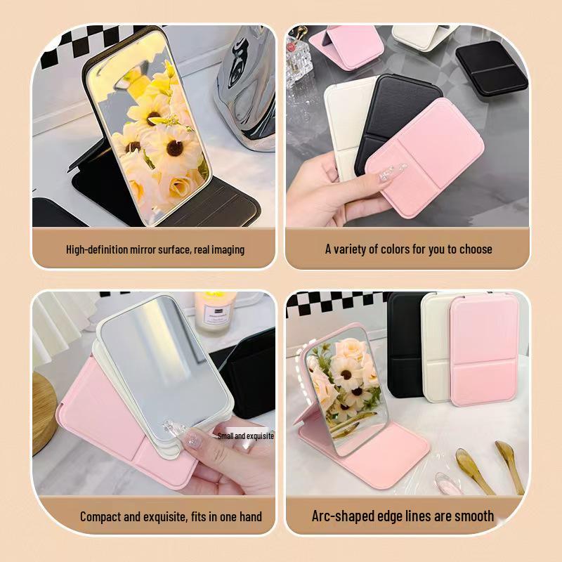 Kadınlar İçin Kompakt Seyahat Dostu Makyaj Aynası - Taşınabilir, Katlanabilir, Cep Boyutu