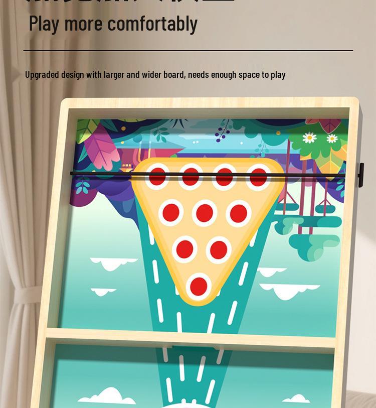 Children's Wooden Bounce Connect Four: Parent-Child Interactive Chess Game for Early Education and Strategic Thinking