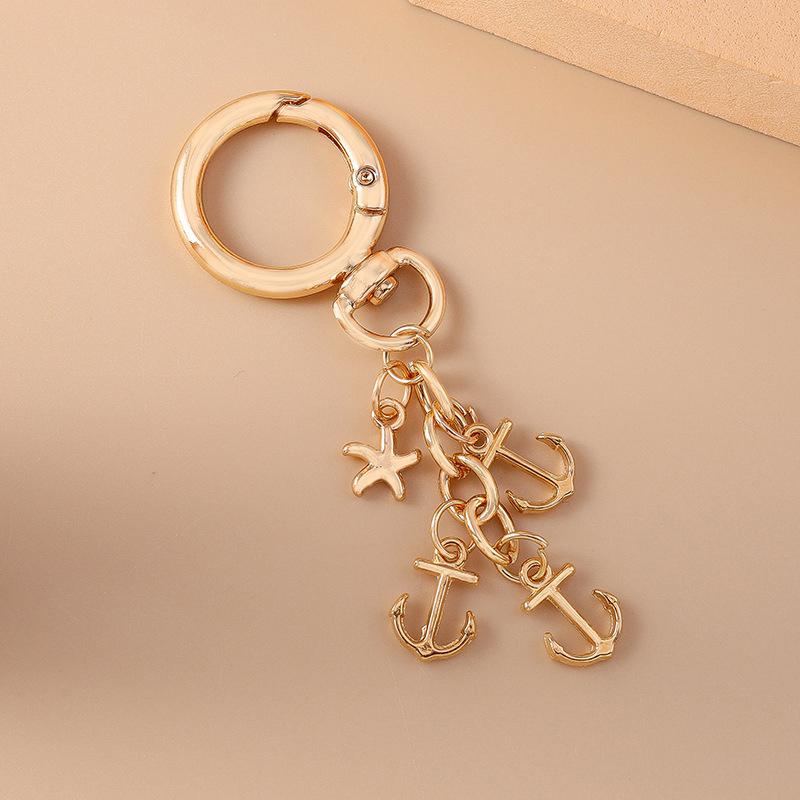 Alloy Love Heart Key Chain Shell Starfish Key Ring Pendants For Women Girls Handbag Decor Diy Handmade Jewelry Gifts