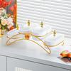 Elegant Iron Art Snack Dish with Compartments: Luxurious Fruit Plate for Home or Hotel