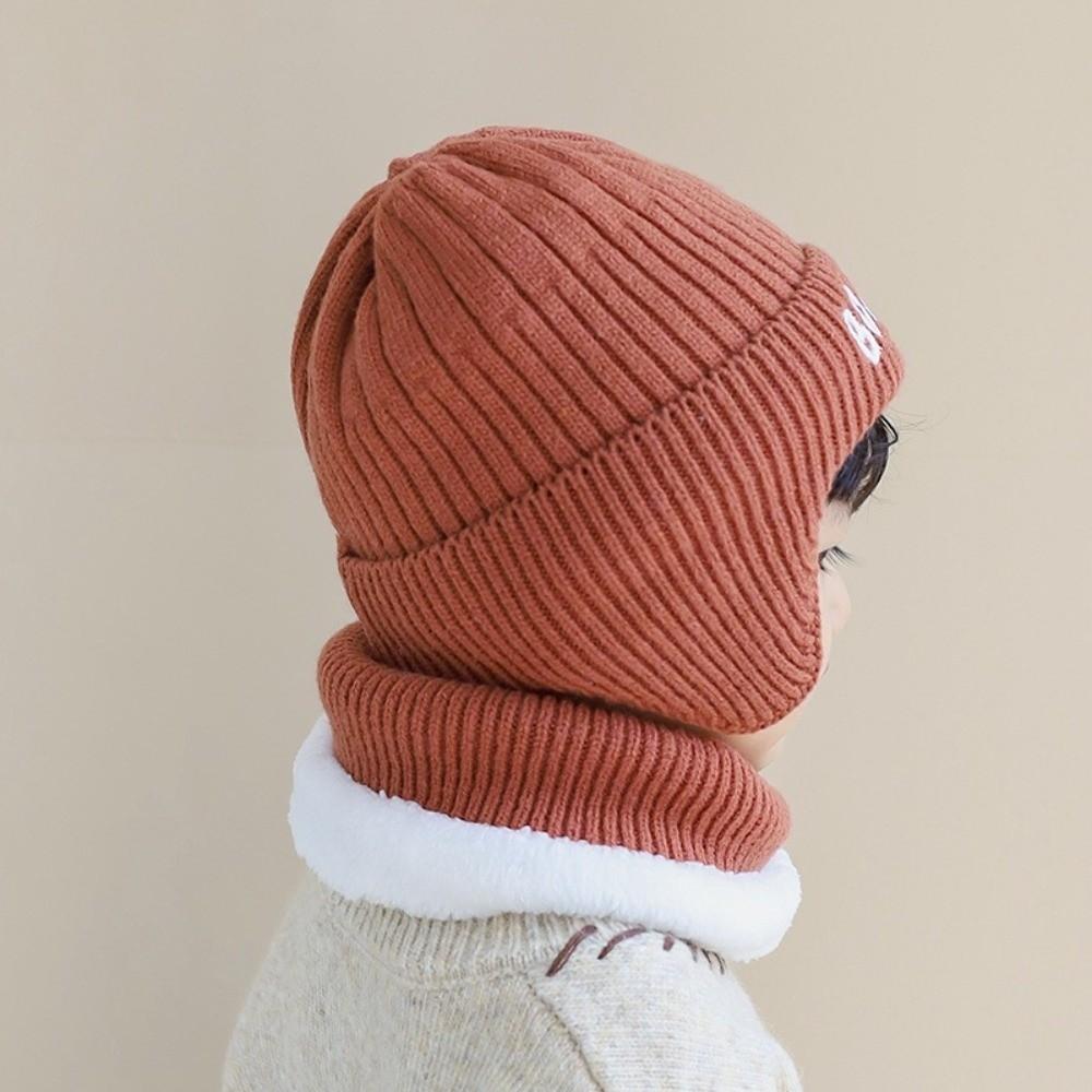 BOSTON Embroidery Pullover Cap Windproof Ear Protection Hat New Beanie Hat Autumn and Winter