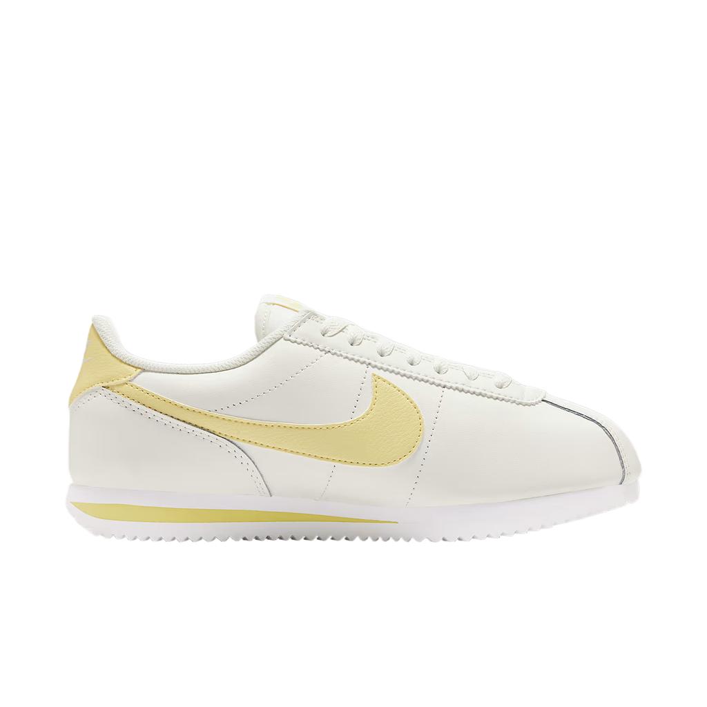 Nike Cortez Abrasion Resistant Low top Training Shoes Women's Yellow White Sneakers DN1791-114