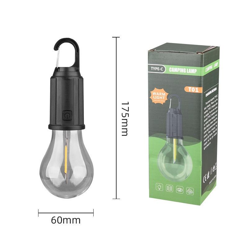Outdoor Solar Camping Lights Decorative Light Bulbs Charging With Hook Retro Tent Lights Atmosphere Lights for Campsites Tungste