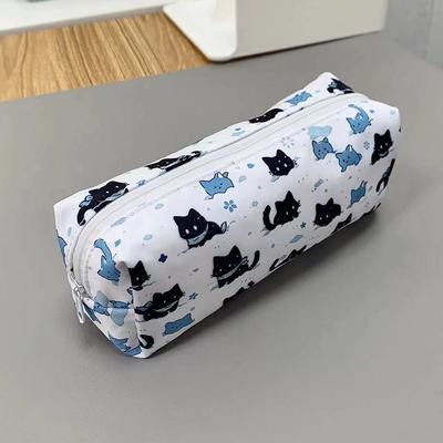 Cartoon Snow Cat Printing Pencil Bag Ins High Value Large Capacity Student Stationery Storage Pencil Bag Back To School