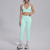 Seamless Yoga Workout Set Zip Jacket Sports Bra V-Waist Shorts Leggings Gym Fitness Outfit