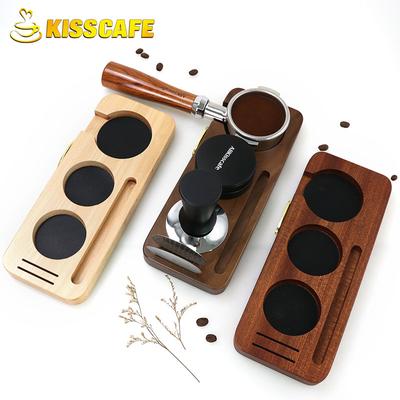 Kaffee-Tampermatte Station Ständer Holz-Siebträgerhalter Stützbasis Gestell Für 51MM 54MM 58MM Espresso Zubehör Barista Werkzeug
