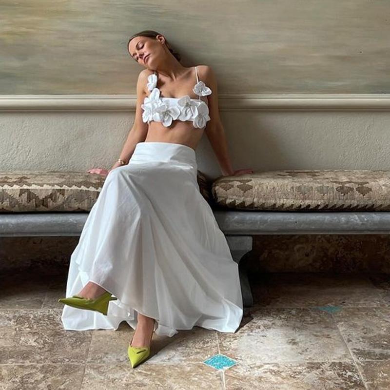 Letní Sexy Šik Jednobarevné Tílka na Špagetová Ramínka Dámská Ramínková Mašlička Květinová Odhalená Ramena Trička Dámská Bez Rukávů Plážové Volánky Klubové Dámské Oblečení