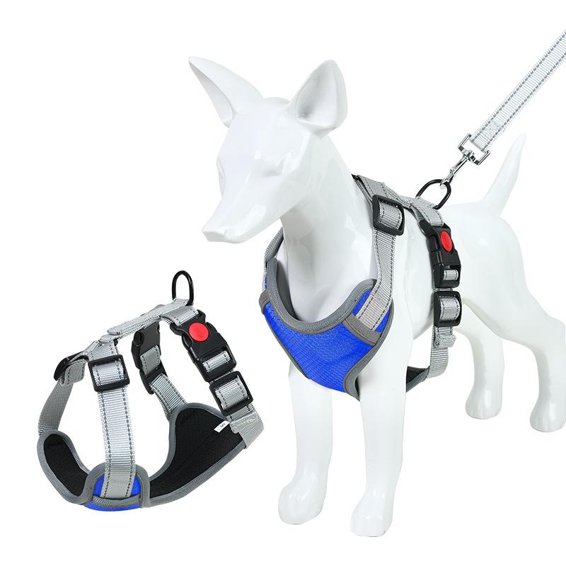 Dog chest strap, vest type pet leash, reflective chest strap, explosion-proof walking dog rope