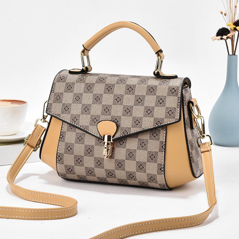Pu small square bag women's 2025 new bag high-end sense versatile shoulder messenger bag fashionable women's small bag women's bag tide