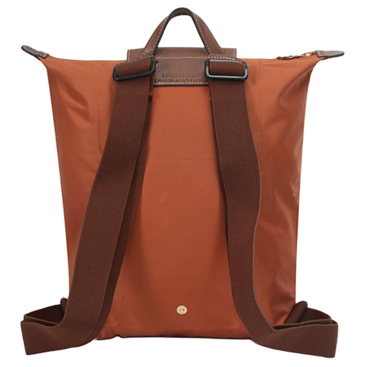 Longchamp Le Pliage Original Rucksack aus Nylon mit strukturiertem Logo für Damen, Ziegelrot 10284089P97