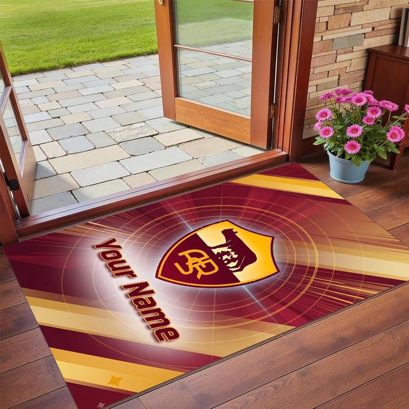 Crystal Velvet Rug Custom Name Text, Soft Non Slip Floor Mat Home DecorAS Roma