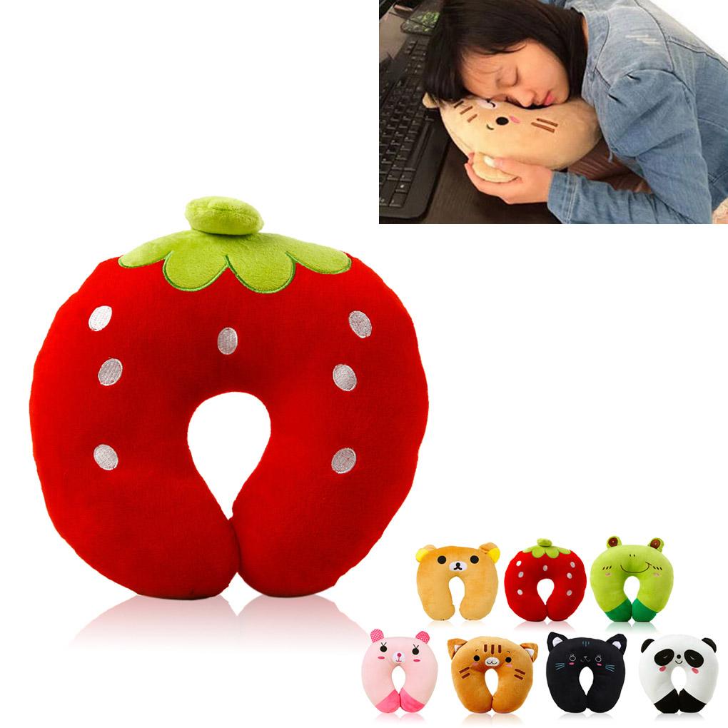 9 Colors Soft U-Shaped Plush Sleep Neck Protection Pillow Office Cushion Cute Lovely Travel Pillows For Children
