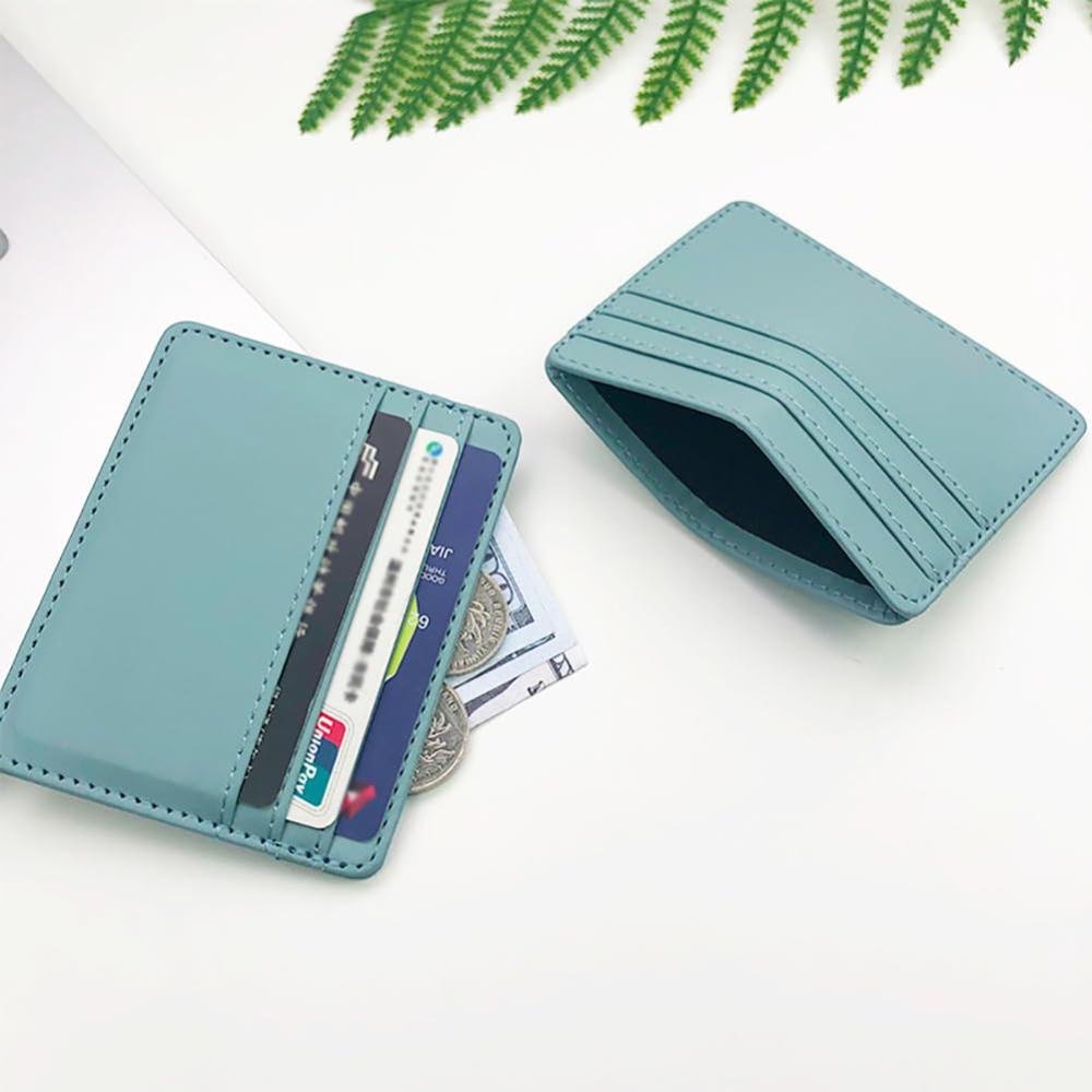 Ultra-thin Leather Mini Wallet Slim Bank Credit Card Holder Men's Business Small ID Case For Women Purse 4 Slots Cardholder