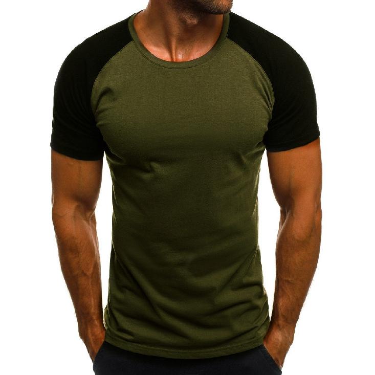 Men'S Sports Work Base Daily Wear T-Shirt Summer Men'S Solid Color Slim Fit Casual T-Shirt Short Sleeved Top