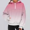 Women's Fashionable Solid Color Hooded Long Sleeved Sports Casual Pullover Sweatshirt Top