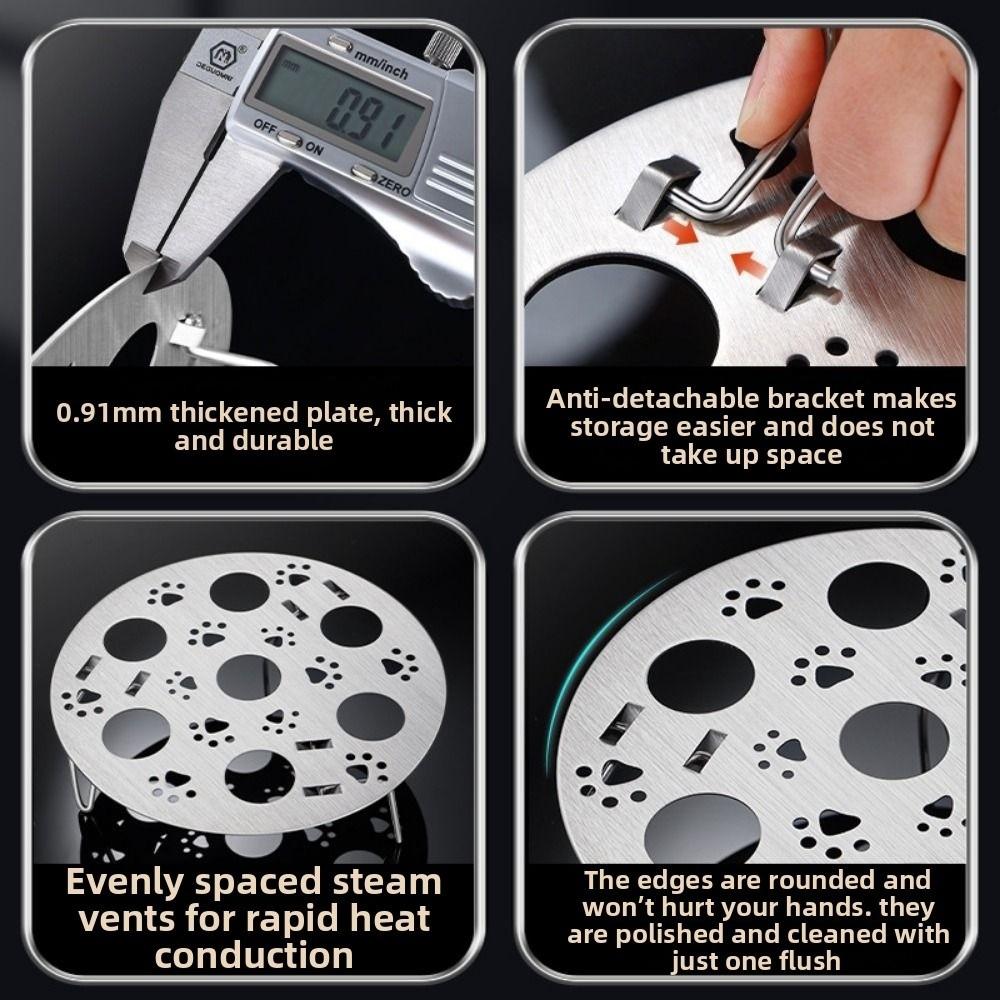 Thickened Stainless Steel Steaming Grid Round Folding Steamed Egg Rack  Steaming Eggs