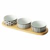 Bohemia Appetizer Set 3 Bowls Bamboo Tray