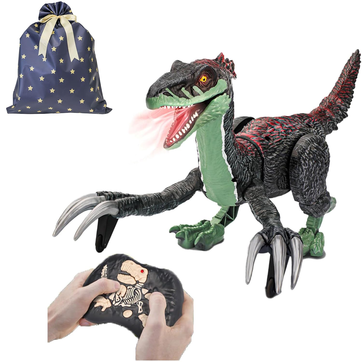 

Instructions Dinosaur Moving Christmas Gift for Boys and Multifunctional Robot Cool Navy [MRG/Japanese Included] Radio-Controlled Toy, чорний