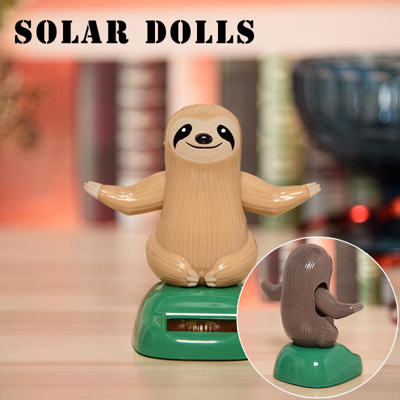 Auto Decoratie Zonne-energie Decoratie Schuddende Hoofd Pop Luiaard Cartoon Vorm Decoratie Cadeau Creatieve Interieur Decoratie