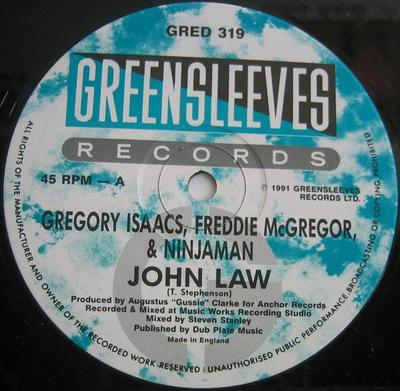 12inch Record GREGORY ISAACS, FREDDIE MCGREGOR &  - John Law GRED319 Greensleeves Re 1991 UK Reggae, Ska & Dub Used