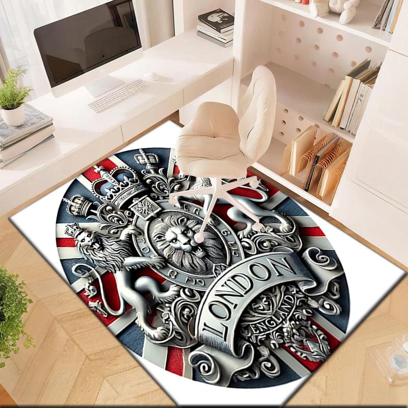 1pc British Empire London England Carpet Rug for Living Room Bedroom Home Sofa Decoration,Kids Play Non-slip Floor Mat