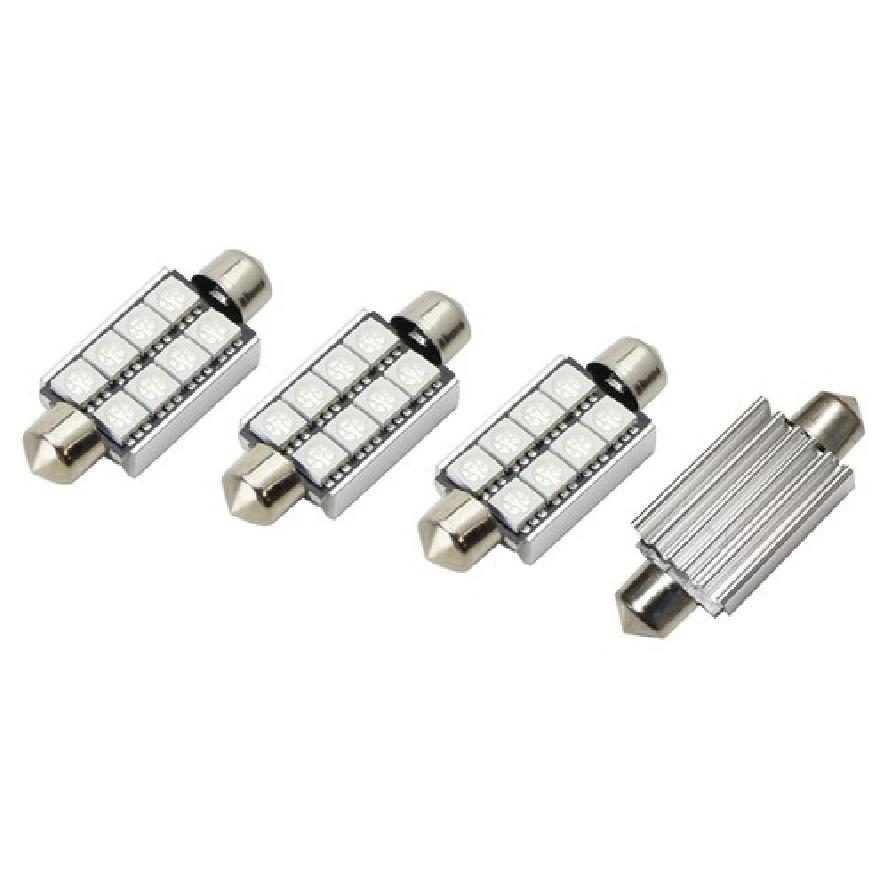 (4) Blue 4-SMD CAN-bus 1.72-Inch 41mm LED Festoon Interior Map Replacement Bulbs