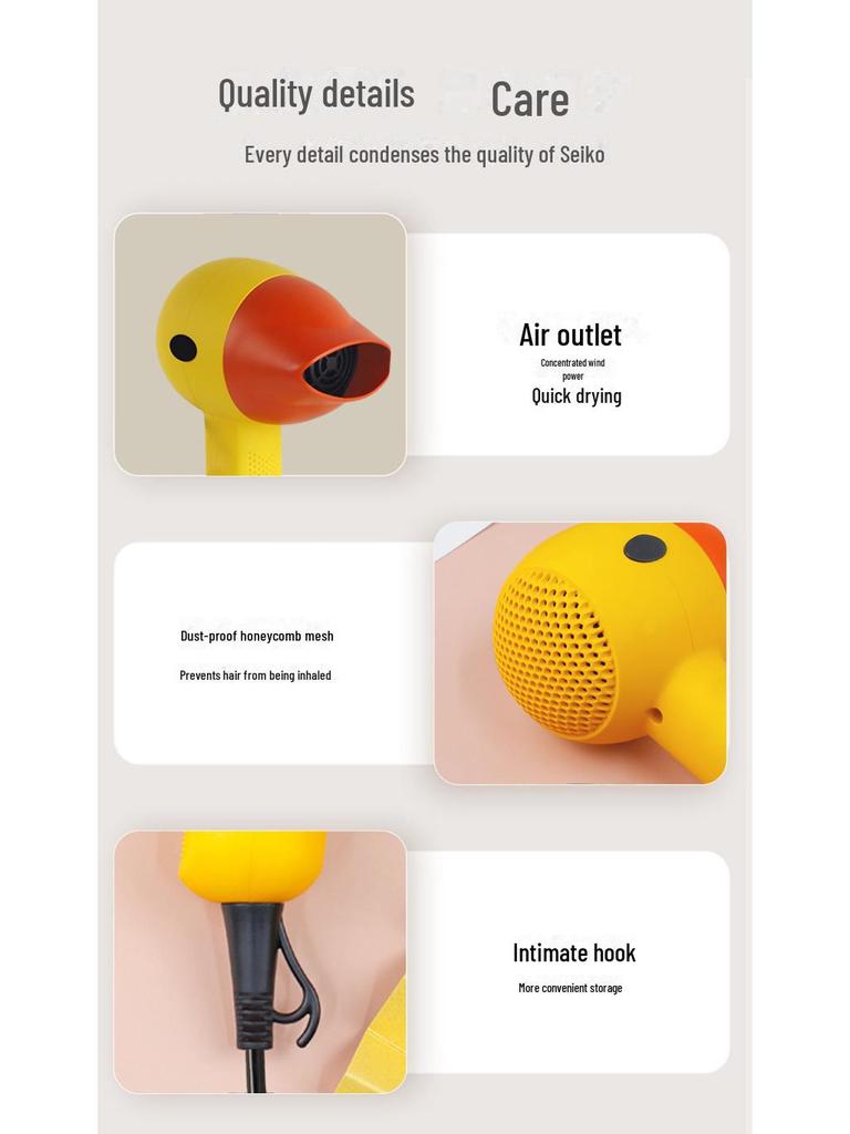 Niedlicher gelber Enten-Haartrockner - Kreativ, tragbar und perfekt für den Heim- und Wohnheimsgebrauch