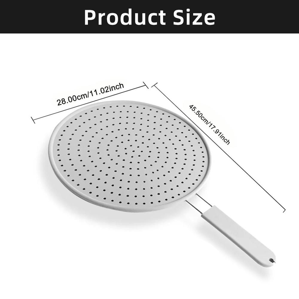 Silikonowa osłona kuchenna z uchwytem, odporna na rozpryskiwanie oleju, pokrywa deski ociekowej, pokrywka do patelni kuchennej