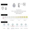 D Color Pear Cut Moissanite Stud Earrings 925 Sterling Silver Water Drop Lab Created Diamond Wedding Fine Jewelry for Women