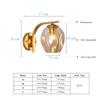 Color Modern Sconce Wall Lamp Glass Lampshade Loft Decorative Indoor Corridor Led Wall Lights Fixtures E27 Black Gold Blue