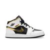 Air 1 Mid Grundschule 'Weiß Gold' (Unisex) Weiße / Mehrfarbige / Schwarze Kinder-Basketballschuhe 554725 190