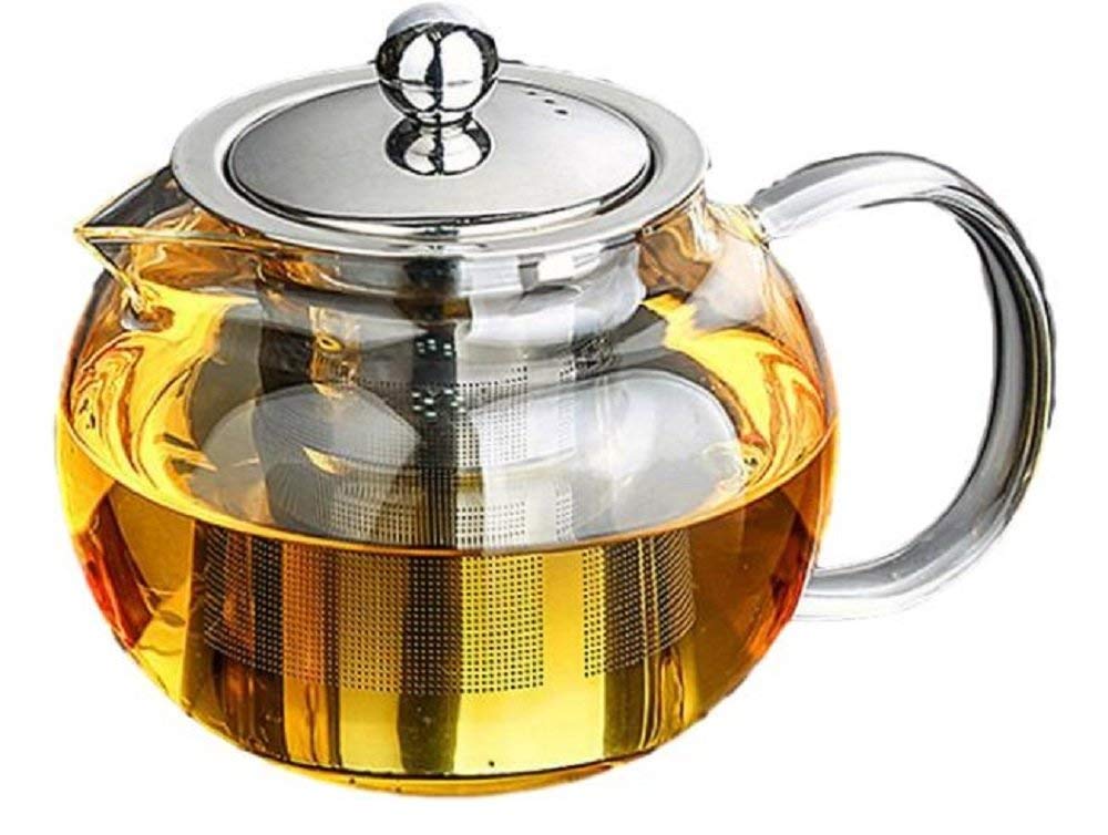 

Morningplace Glass Heat and Cold Chunky For Hot Coffee and Tea Teapot, Resistant, Cute, Design, (1300ml)