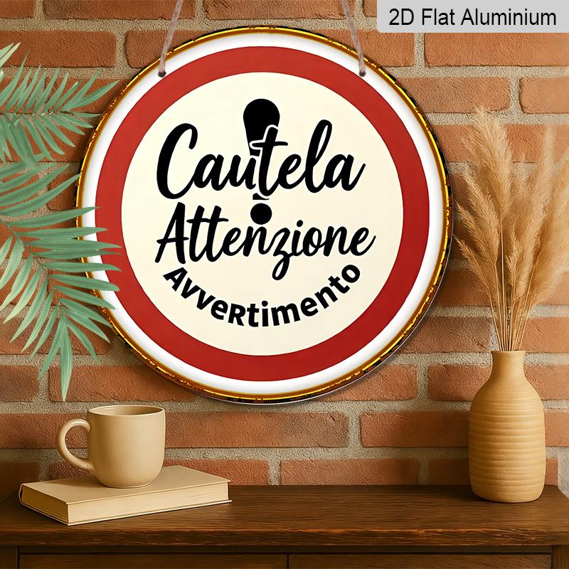 2D Flat Retro Round Aluminum Listing, Multifunctional Decorative Pendant, Suitable for Home Furnishing, Bar Art Decoration, Restaurant, Cafe Wall