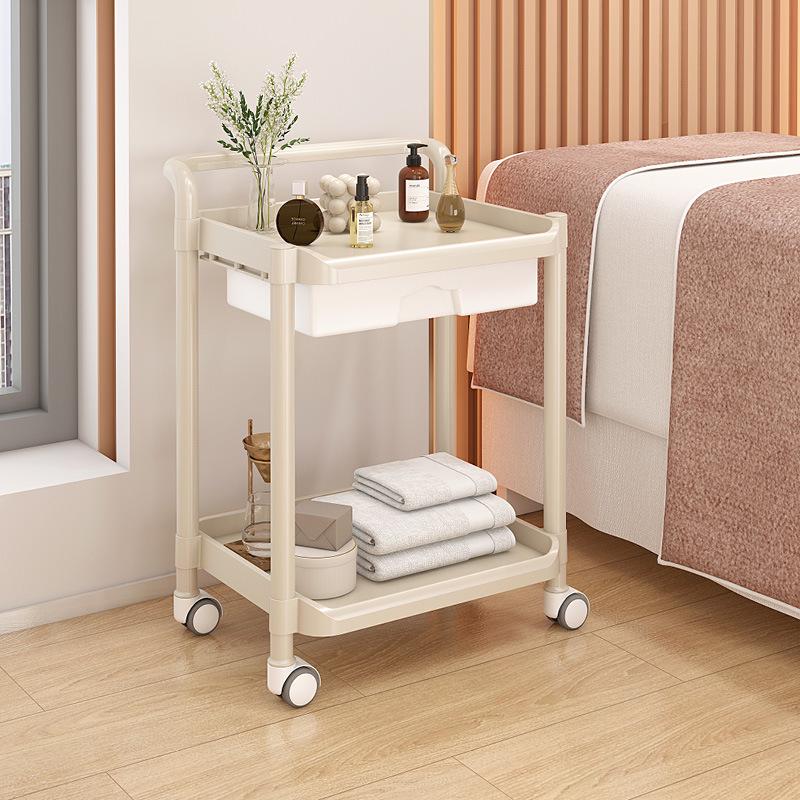 Wózek do salonu piękności: Dwupoziomowy wózek narzędziowy do przedłużania rzęs i artykułów do tatuażu