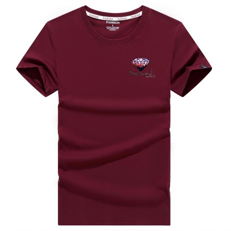 Men's Large White Round Neck Loose-Fit Short-Sleeve T-Shirt