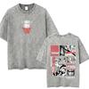 Washed Vintage Anime Attack on Titan Tshirts Eren Jaeger Graphic Tshirt Men Women Manga Retro Oversized Short Sleeve T Shirts