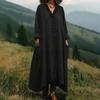 Women's Ruffle Trim V Neck Dress Summer Casual Loose Long Sleeve Maxi Dress Flowy Boho Beach Sundress with Pockets