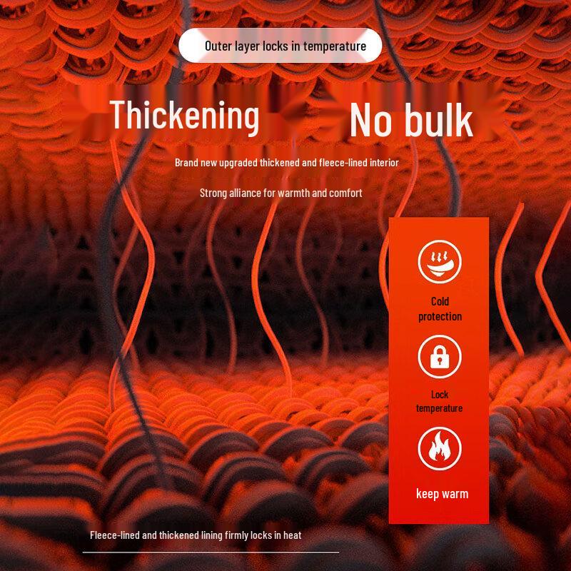 ROMON Men's Loose-Fit Hooded Fleece-Lined Winter Jacket