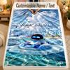 Flannel BlanketAstro Bot Custom Name Text Personalized Soft Warm Throw Blanket Home Decor Gift