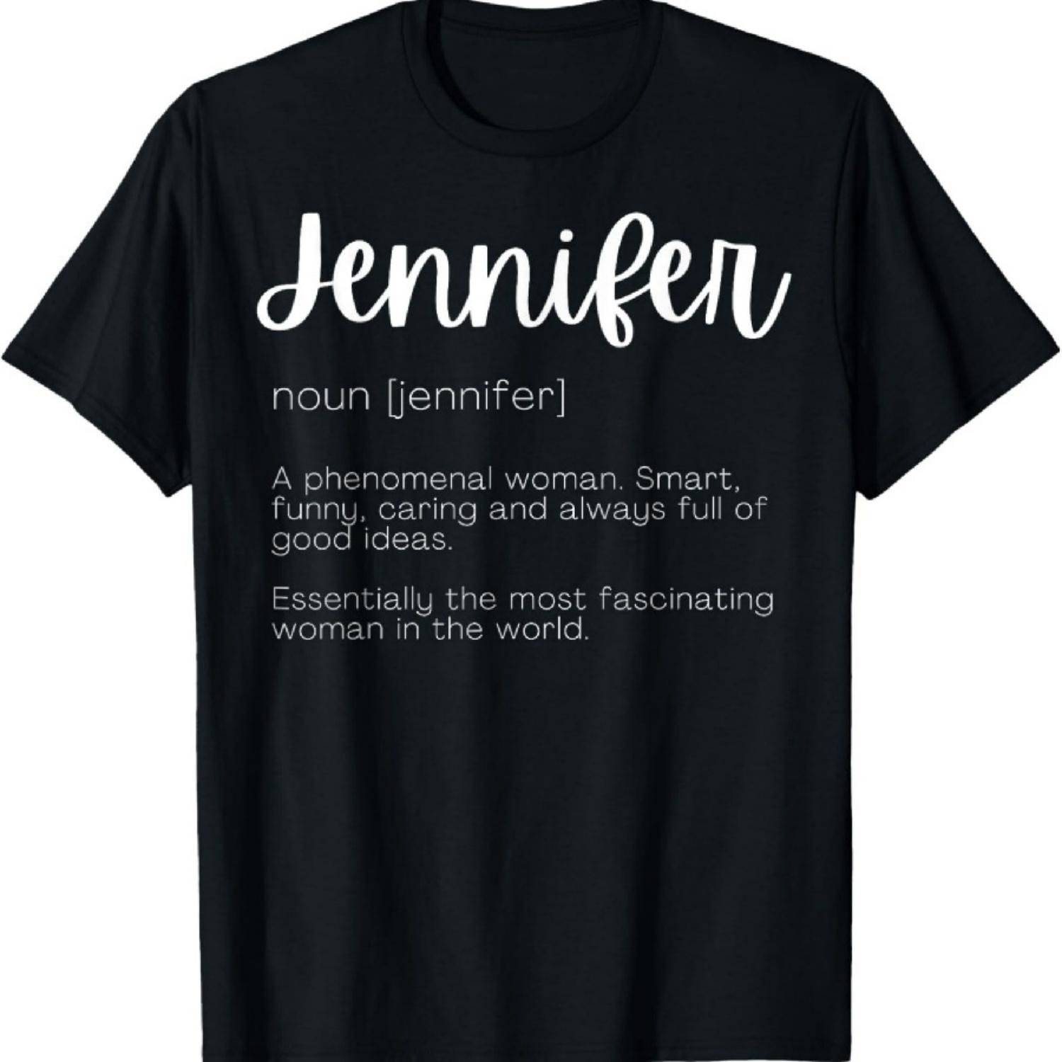 Смешная надпись Дженнифер Имя Определение Саркастичная Женская Мужская Футболка XXXXXL чёрный