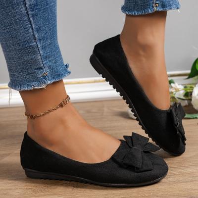 Fashion Women Shoes 2024 New Elegant Bow Comfortable Loafers Shallow Mouth Round Toe Flat Shoes for Women Casual Slip On Sneakers Women